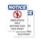 Signmission Employees Only Beyond OSHA Notice Sign, Plastic, 7in W x 10in L, 2PK OS-2PACK-NS-P-710-V-11985 - alternate 1